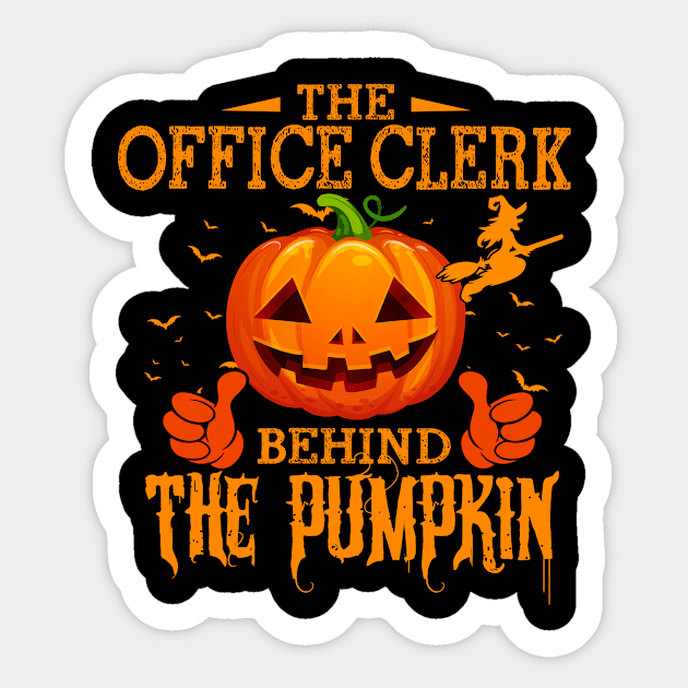 Mens The CHEF Behind The Pumpkin T shirt Funny Halloween T Shirt_OFFICE CLERK Sticker by Sinclairmccallsavd